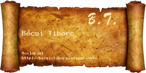 Bécsi Tiborc névjegykártya